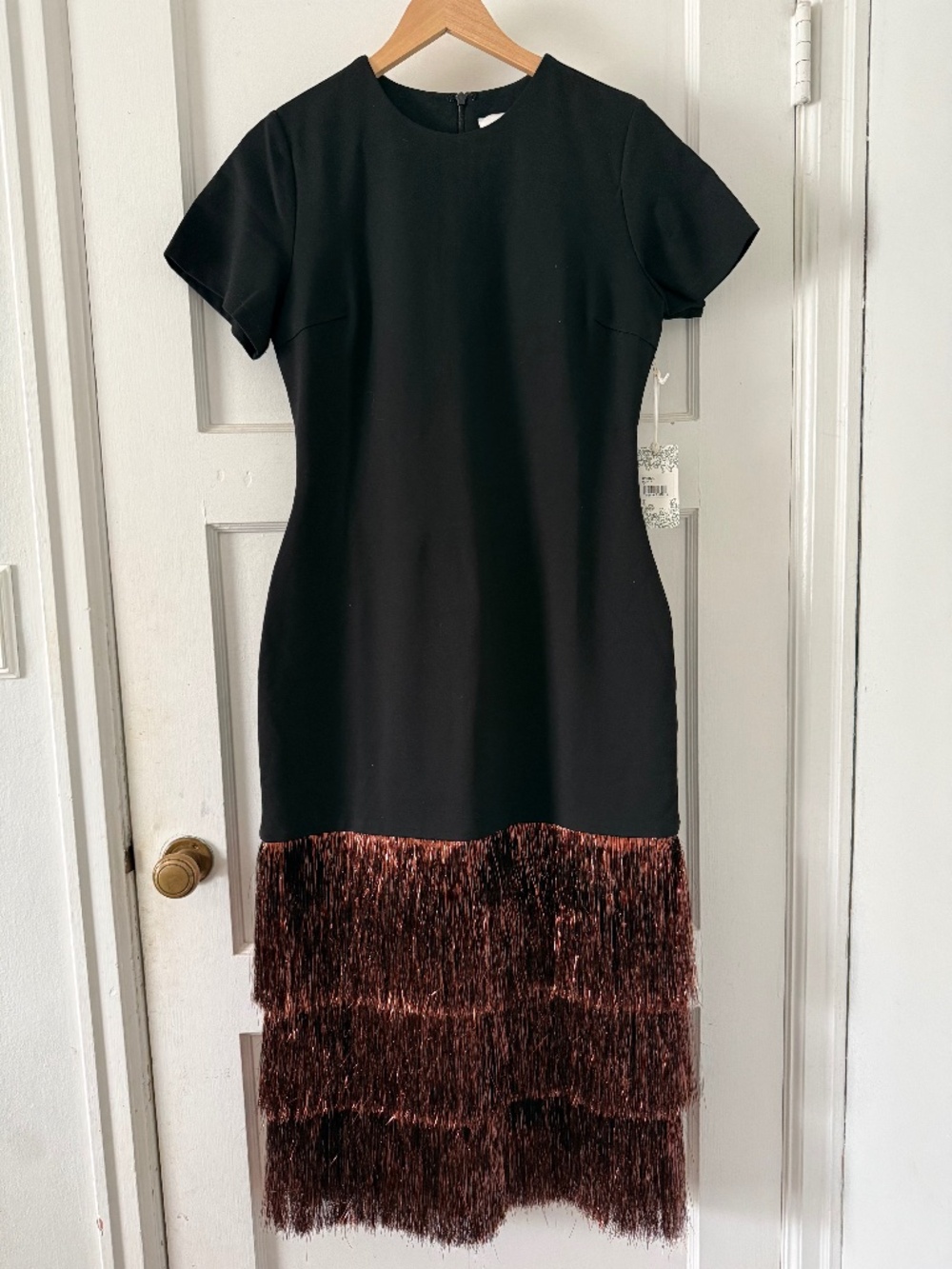 Tuckernuck Hyacinth House Black & Bronze Metallic Fringe Francie Maxi Dress